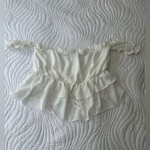 NWOT Wild Honey White Ruffled Top